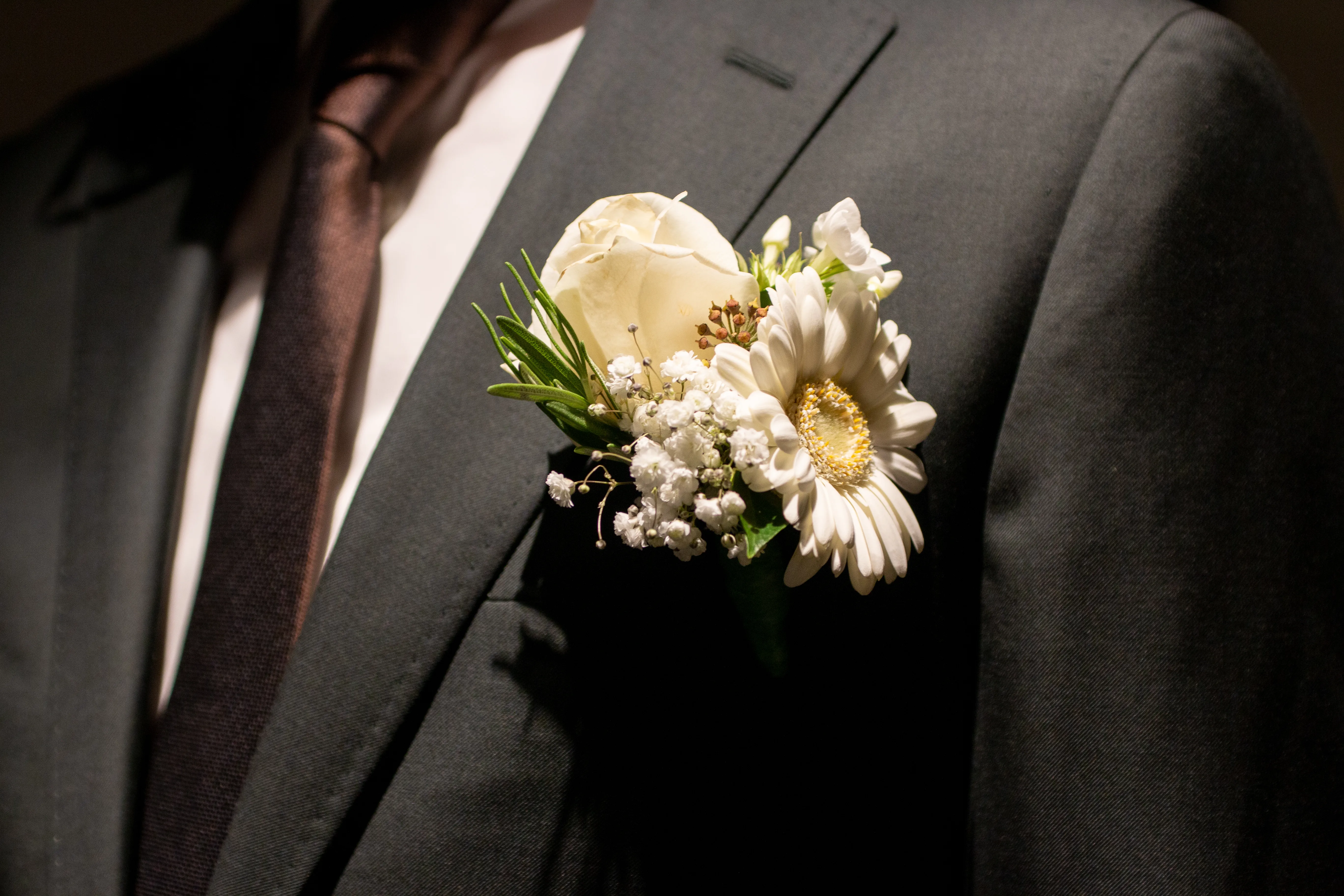 Corsages voor bruidspaar