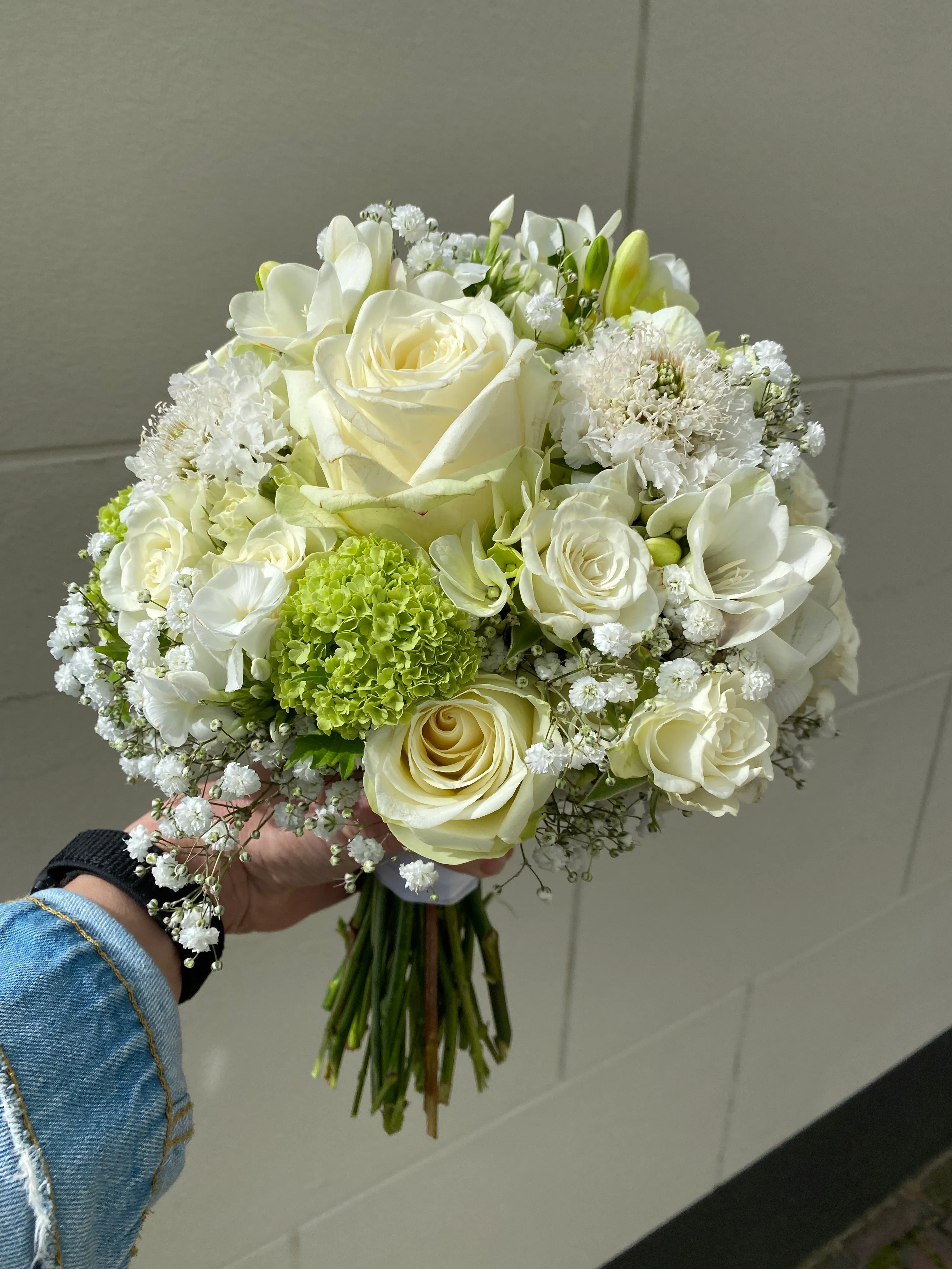 Wit-groen bruidsboeket